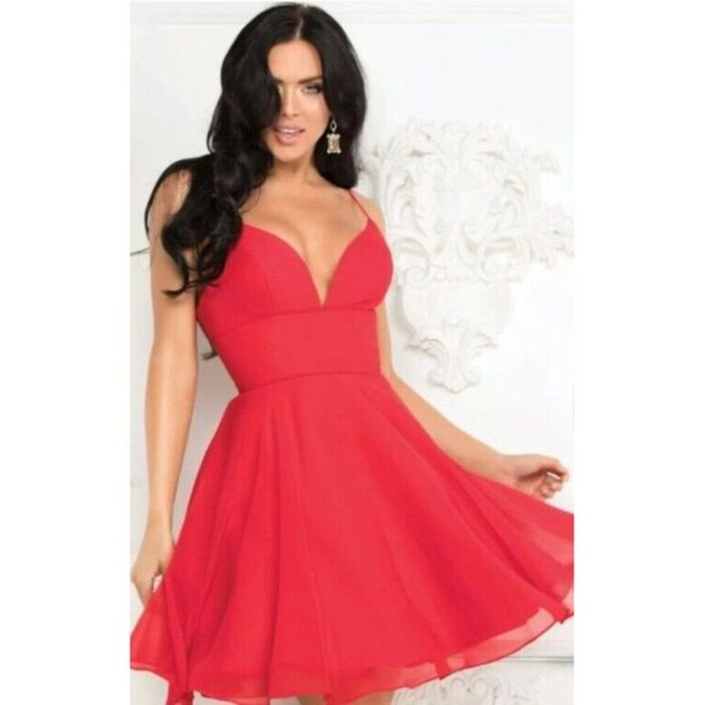 Lucci Lu Women's Red Fit & Flare Sleeveless Party/ Cocktail Dress Size 00 NWT